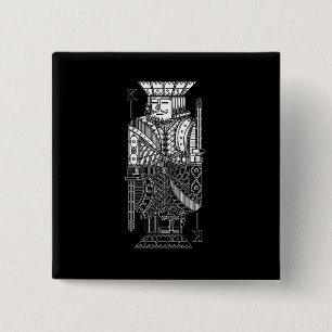 Ying Yang King 15 Cm Square Badge