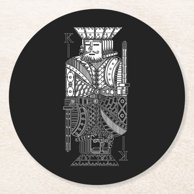 Ying Yang King Round Paper Coaster (Front)