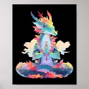Ying Yang Meditation Dragon Qi Gong Yoga Meditatin Poster