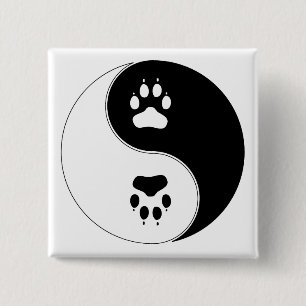 Ying Yang Paw Print 15 Cm Square Badge