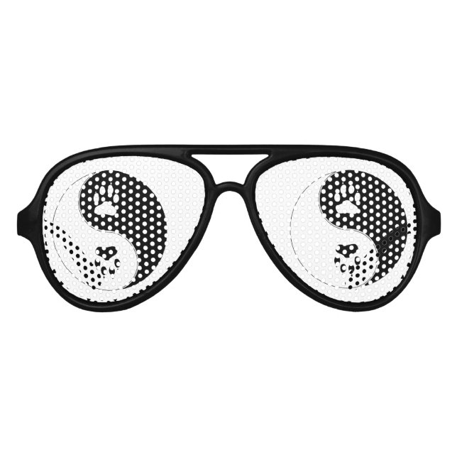 Ying Yang Paw Print Aviator Sunglasses (Front)