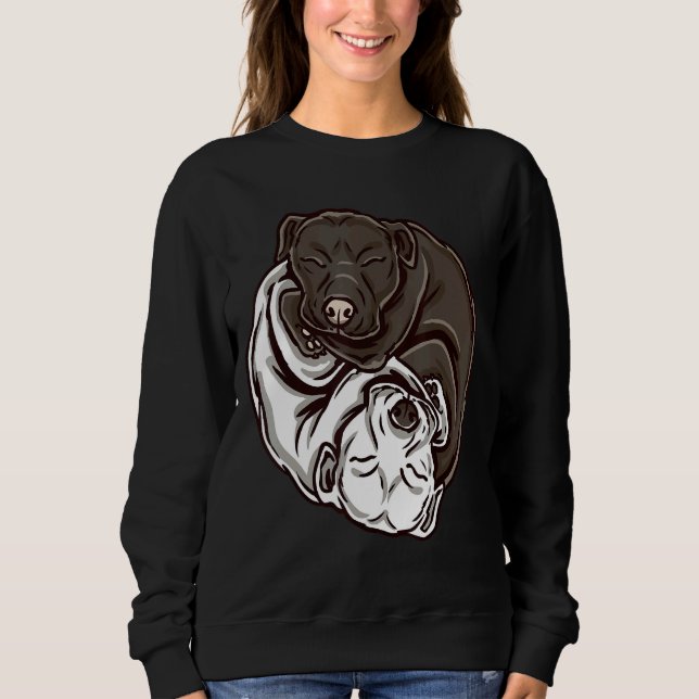 Ying Yang Pitbulls For Pitbulls  Dog Owners Sweatshirt (Front)