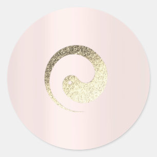 Ying Yang Symbol Balance Rose Gold Pace Spiritual Classic Round Sticker