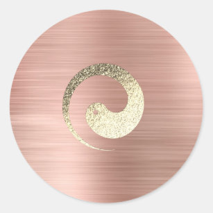 Ying Yang Symbol Balance Rose Gold Pace Spiritual Classic Round Sticker