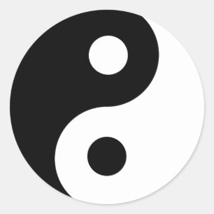 Ying Yang Symbol Black and White Design Classic Round Sticker