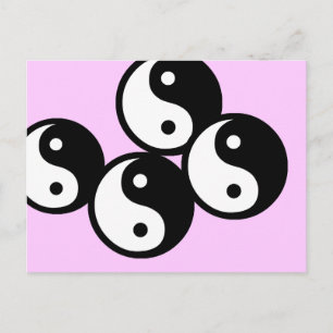Ying yang symbol postcard
