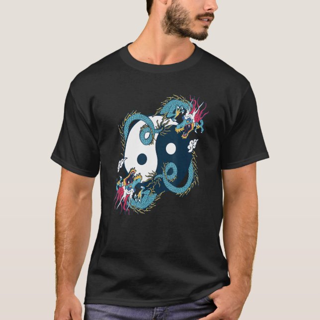 Ying Yang  Tai Chi Dragon Design for Meditation  T T-Shirt (Front)