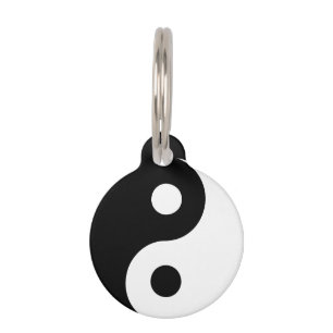 Ying Yang with Information on Back Pet Tag