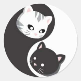 YinYang Buttons and Ninji Classic Round Sticker