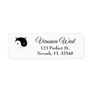 YinYang Kitty in blue Cute Meditation Yoga Design
