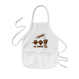 YIPEE! I'M 3  bib - choose style & colour Kids Apron