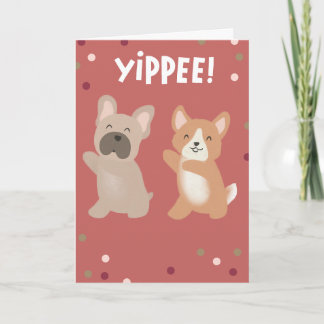 Yippee Dancing Dogs Congratulations Greeting Card