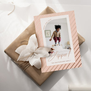 Yippee! Happy New Year Fun Modern Stripes Photo