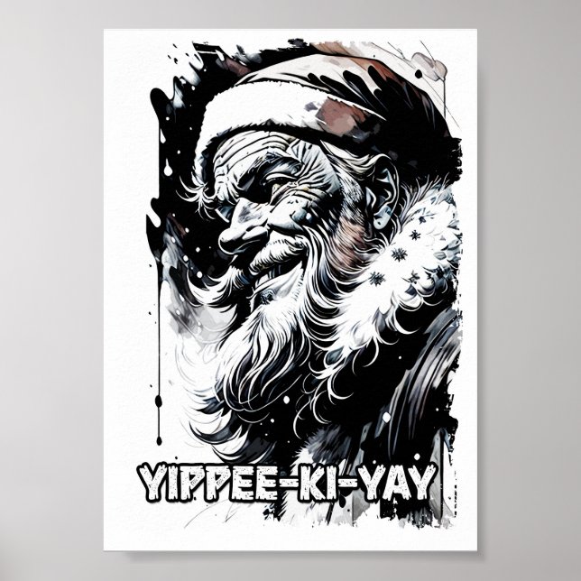 Yippee Ki Yay Funny Christmas Quote Pop Culture Poster (Front)