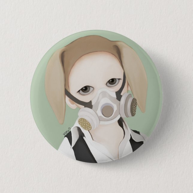 YIP's mask 6 Cm Round Badge (Front)