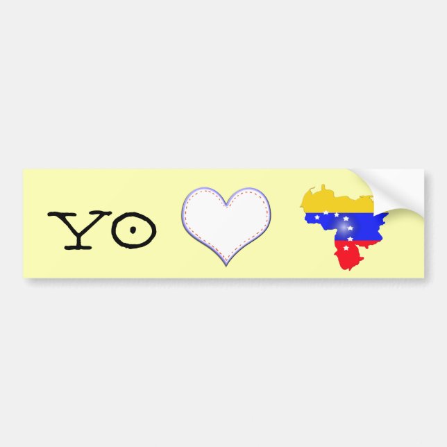 Yo amo a Venezuela with venezuela flag Bumper Sticker (Front)