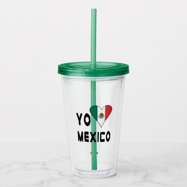 Yo Amo Mexico  Acrylic Tumbler (Front)