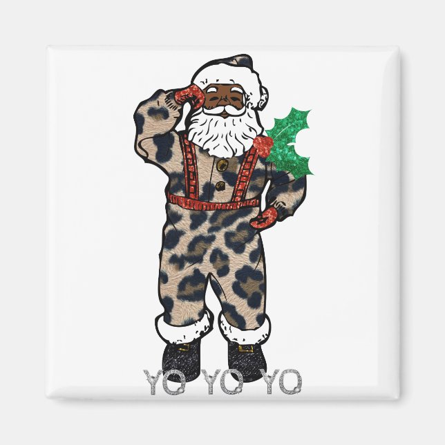 yo black santa magnet (Front)