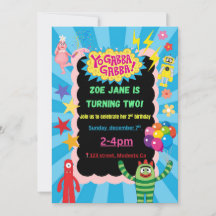 Yo Gabba Gabba birthday party invitation