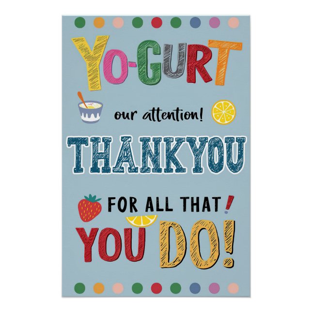 Yo-Gurt Thank You Poster (Front)