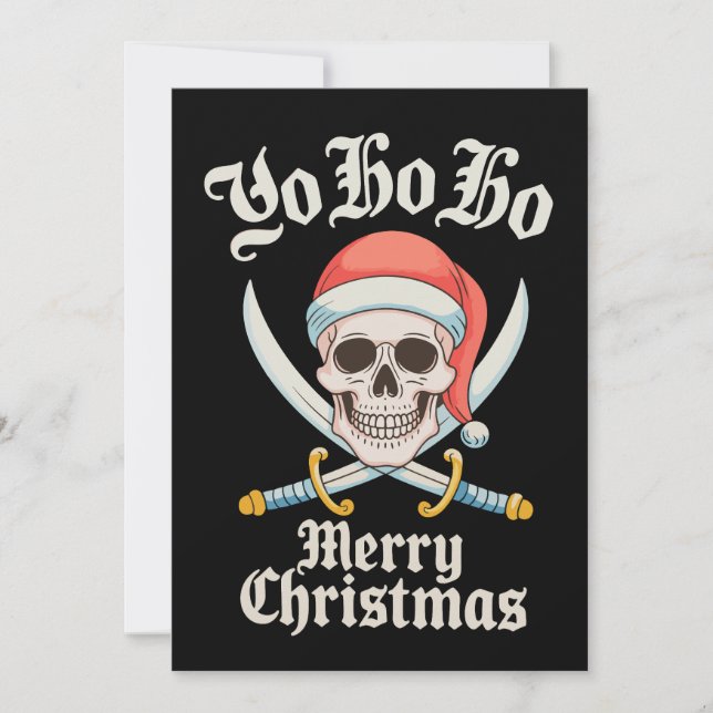 Yo Ho Ho Merry Christmas Pirate Xmas Skull Holiday (Front)