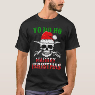 Yo Ho Ho Merry Christmas Skull Santa Hat Xmas Part T-Shirt