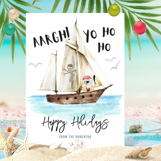 Yo Ho Ho Pirate Santa Christmas  Holiday Card (Creator Uploaded)