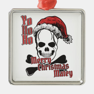 Yo Ho Ho Santa Pirate Jolly Roger Metal Tree Decoration