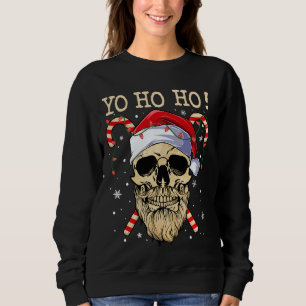 Yo Ho Ho Santa Skull Pirate Christmas Jolly Roger  Sweatshirt