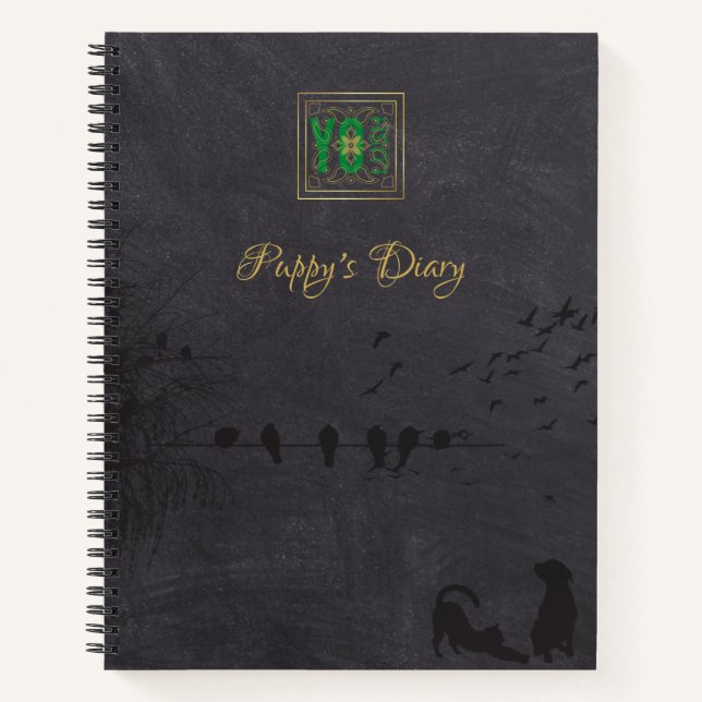 YO LUSH logo fan Black Pet Name Notebook (Front)