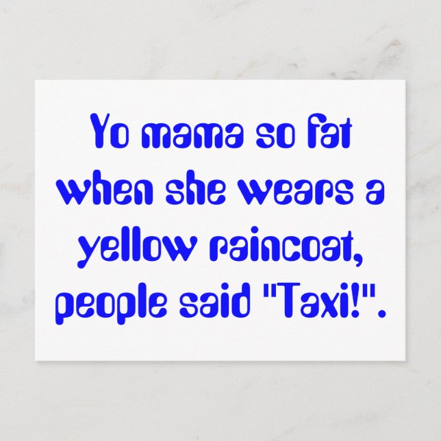 Yo mama so fat postcard (Front)