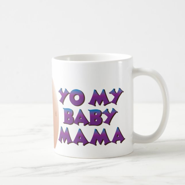 YO MY BABY MAMA - personalised with name Coffee Mug (Right)