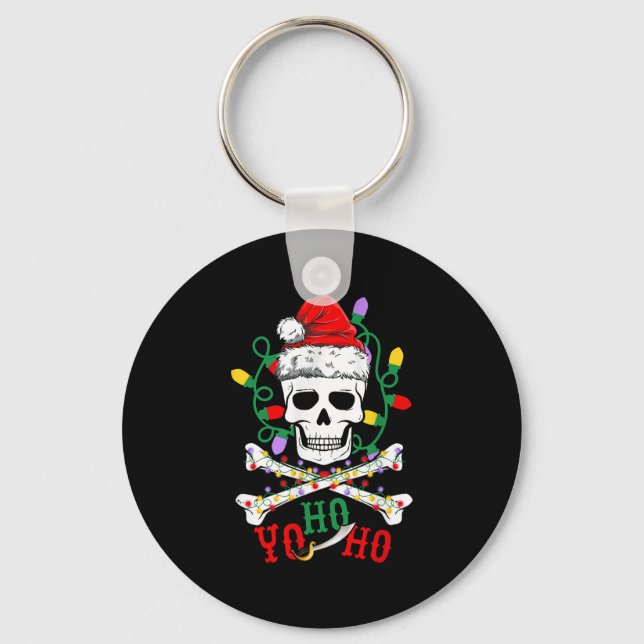 Yo S Ho Rate Boat Cruise Xmas Skull Crossbones Chr Key Ring (Front)