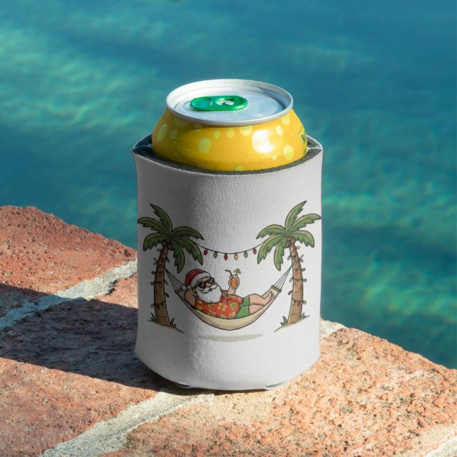Yo Santa Funny Summer Christmas Happy Holidays Can Cooler (In Situ Pool)