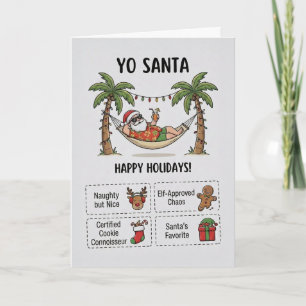 Yo Santa Funny Summer Christmas Tropical Holiday Card