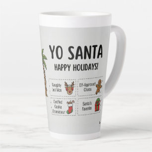 Yo Santa Funny Summer Christmas Tropical Holiday Latte Mug