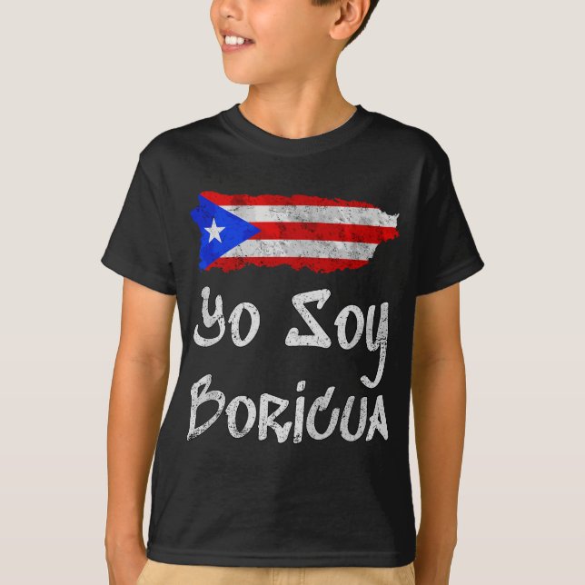 Yo Soy Boricua Gift Island of Puerto Rico Flag Tai T-Shirt (Front)