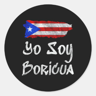 Yo Soy Boricua Island Of Puerto Rico Flag Taino Classic Round Sticker