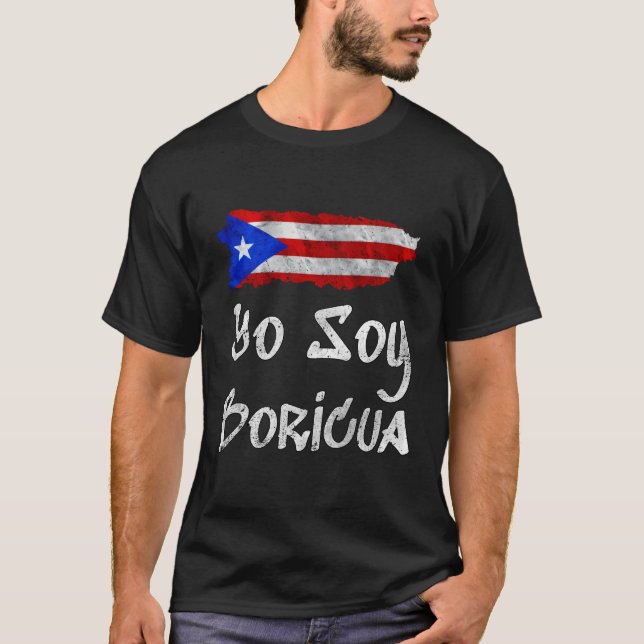 Yo Soy Boricua Island Of Puerto Rico Flag Taino T-Shirt (Front)