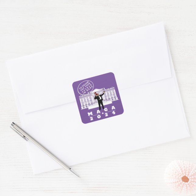 YO TRUMP SECRET SERVICE MAN SQUARE STICKER (Envelope)