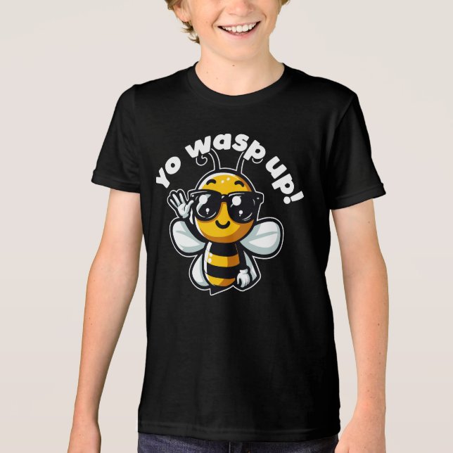 Yo Wasp Up Funny Pun Tri-Blend Shirt (Front)
