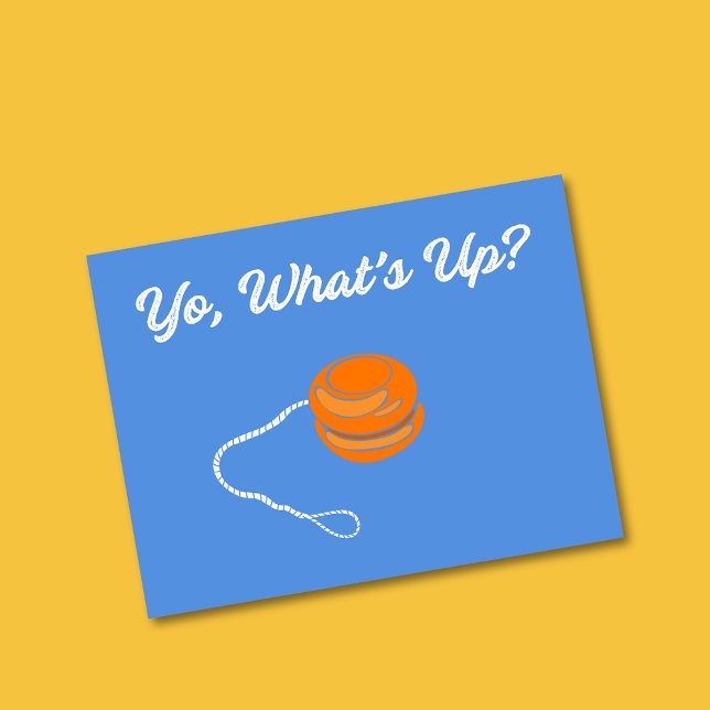 Yo What's Up Retro Yo-Yo Graphic Postcard (Creator Uploaded)