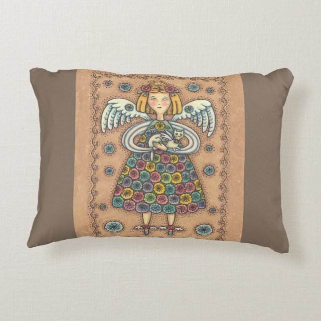 Yo Yo Quilt Angel ACCENT PILLOW (Back)