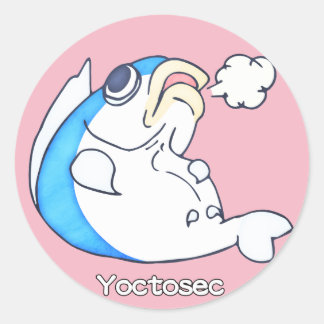 Yoctosec Enlightenment Fish Classic Round Sticker