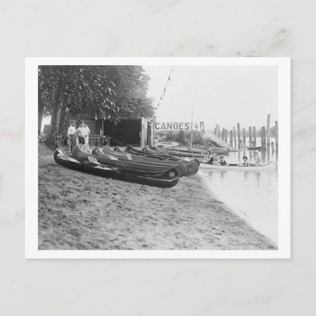 Yocum Canoe House, Arlington Beach Park Postcard (Front)