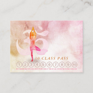 YOGA 10 Class Pass Appointment Meditation Pose Om Card