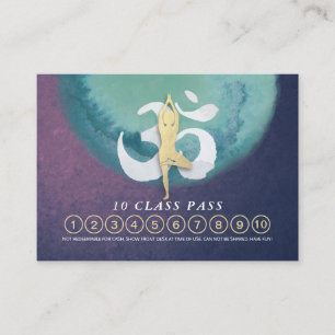 YOGA 10 Class Pass Appointment Meditation Pose OM Card