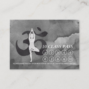 YOGA 10 Class Pass Appointment Meditation Pose Om Loyalty Card