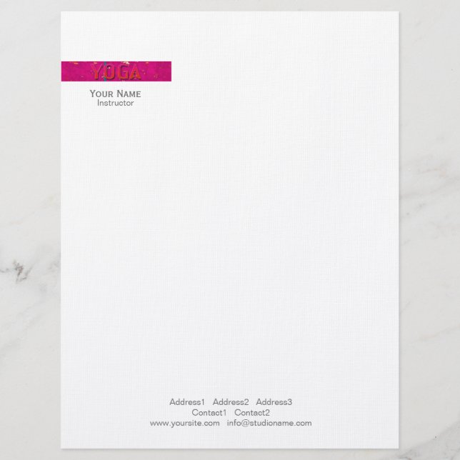 Yoga 1 - Letterhead Template (Front)