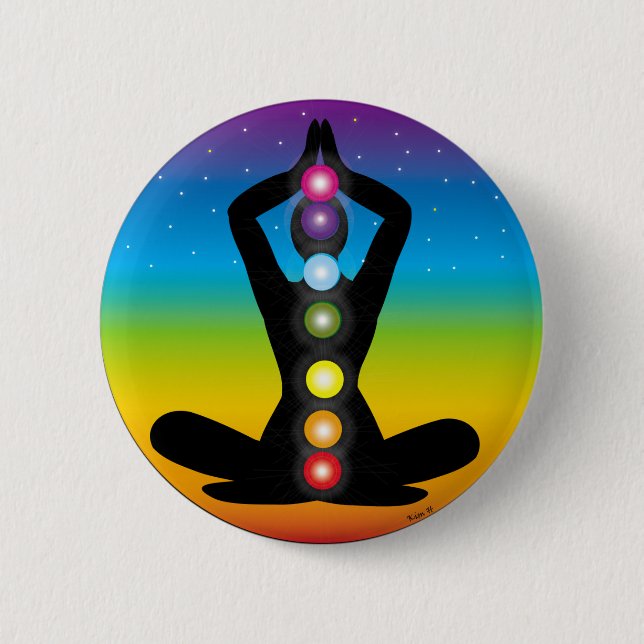 Yoga 6 Cm Round Badge (Front)